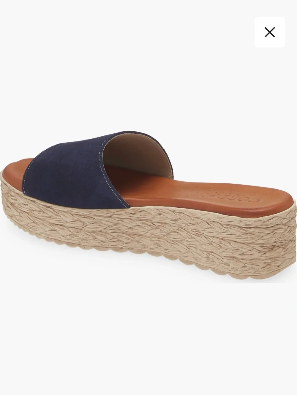 Cordani Bizzy Espadrille Platform Wedge Slide Sandal